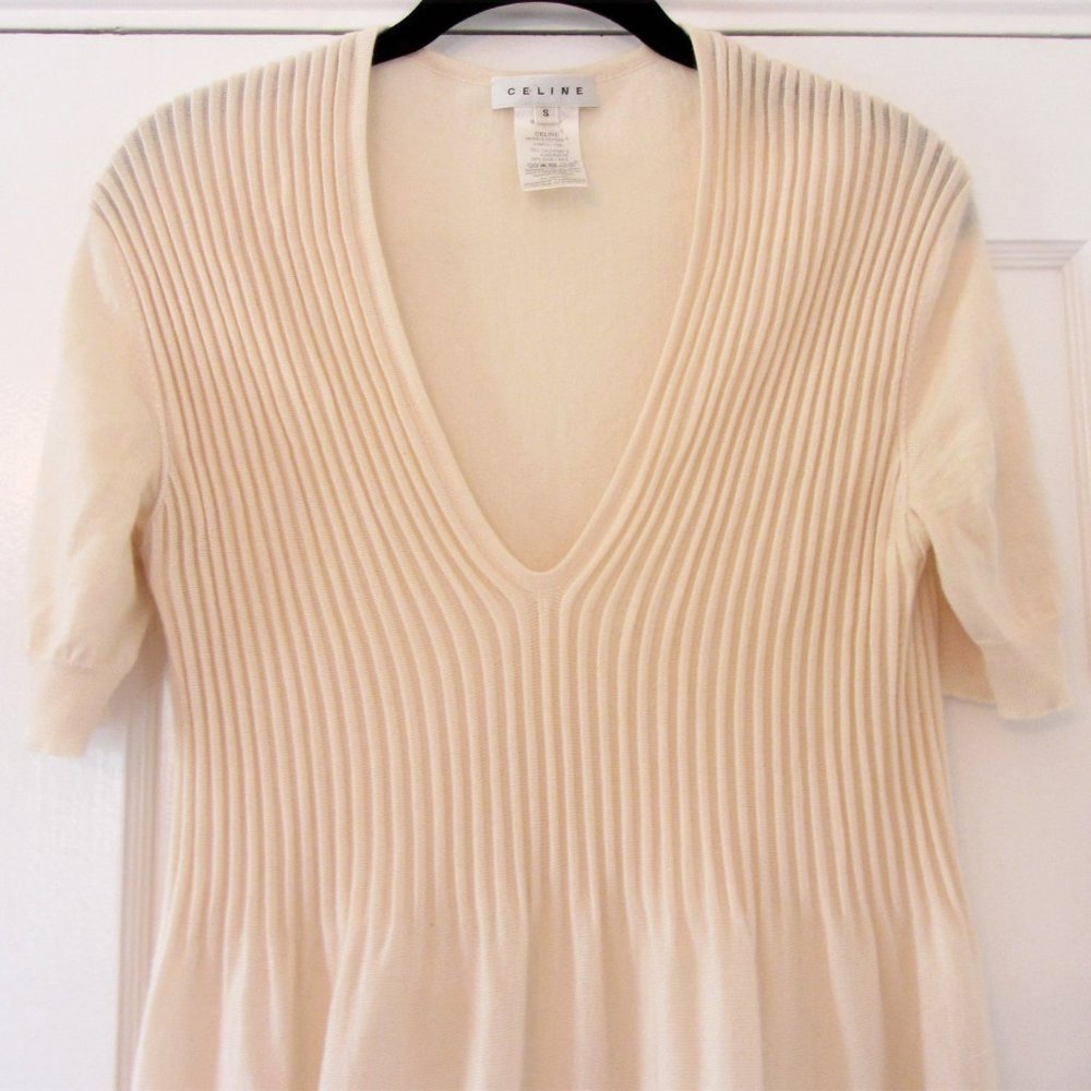 Celine Dress, Cashmere and Silk, Cream Colored, Size Small